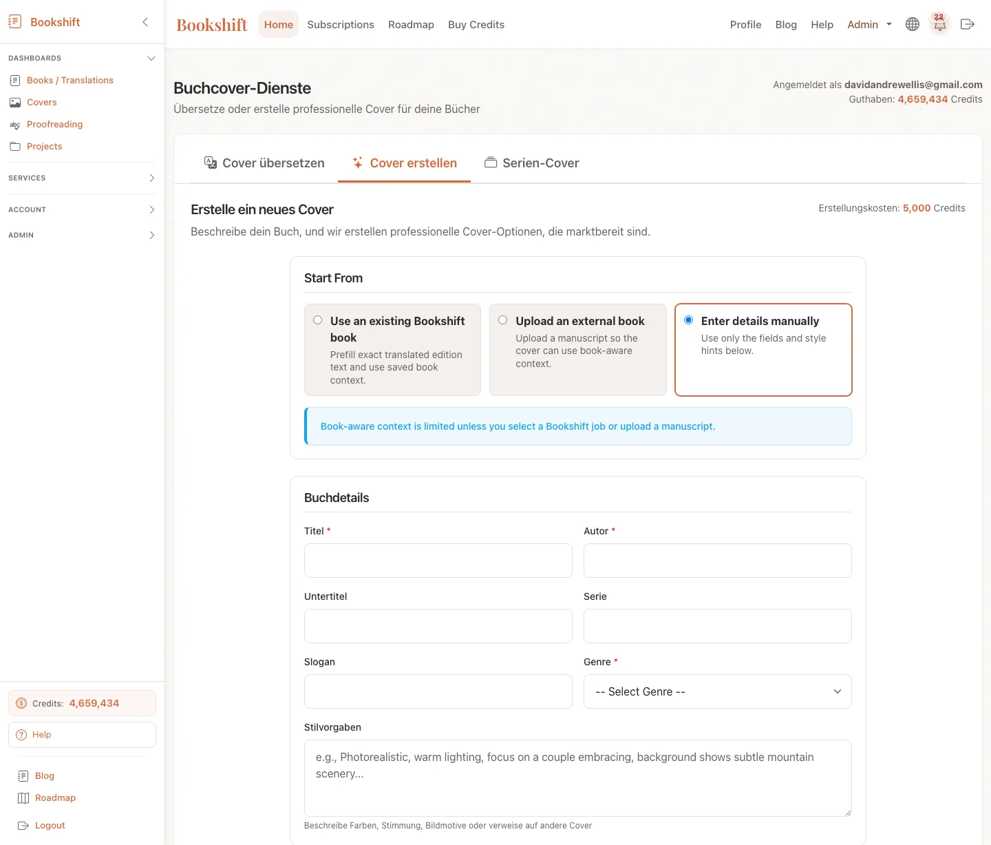Ausschnitt aus dem Cover-Erstellungsworkflow