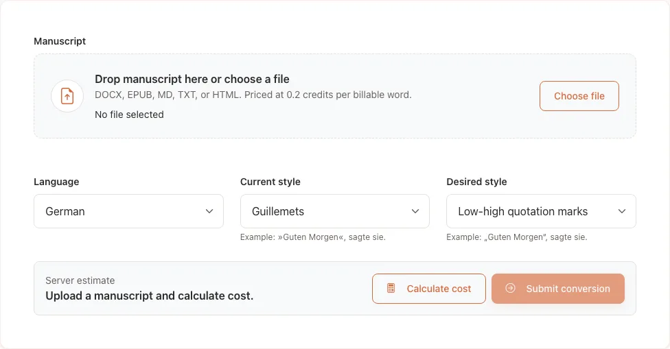 Dialogue Format Converter upload screen