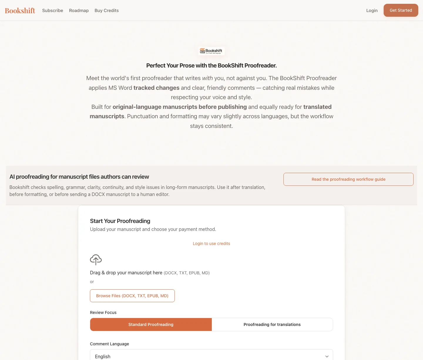 Proofreader workflow and result cards