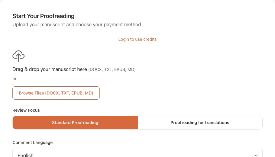 Proofreader review page